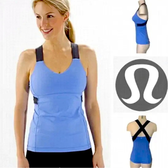 lululemon athletica Tops - Lululemon Push Your Limits Luxtreme Crossback Tank- Periwinkle